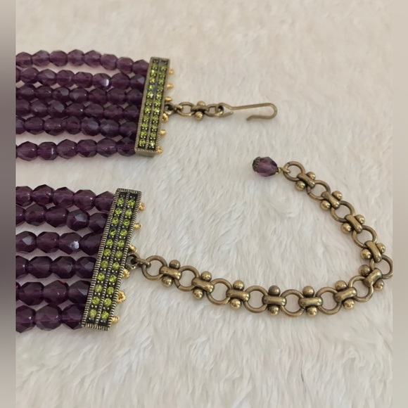 HEIDI DAUS Amethyst 6 Row Oval Pendant Beaded Necklace - Picture 9 of 10